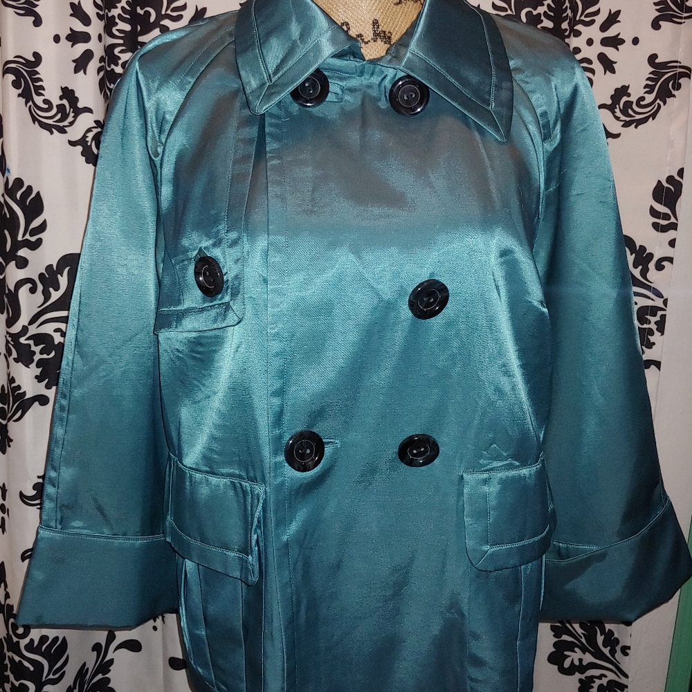 Blue satin jacket - Picture 2 of 8
